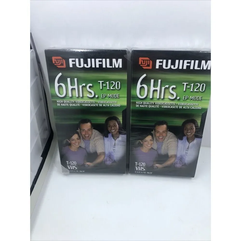 2- FUJI  6 Hour, NEW Blank VHS Tapes Lot Of 2 T-120 Sealed